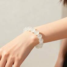 1条奢华透明串珠手链，高透明度可调节弹力设计，百搭女士配饰