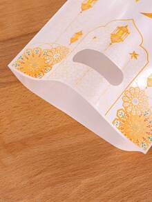 10/20/50个装斋月节礼品袋，带手柄，月亮星星图案塑料手提袋，斋月节快乐礼品包装袋（散装），家居装饰，斋月快乐派对用品，开斋节和宰牲节庆祝活动 - 彩色 - 查看 9