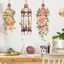 1pc Creative Middle Eastern Hanging Lamp Wreath Wall Sticker, Removable PVC Decal, Suitable For Bedroom, Living Room Or Study, Eid Decoration - Multicolor - View 14