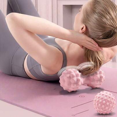 2pcs Textured Massage Sphere Set, Diamond & Dumbbell Shape Exercise Roller With Bump Nodes For Full Body Relaxation, Home Gym Fitness Relaxed Tool For Workout Enthusiasts