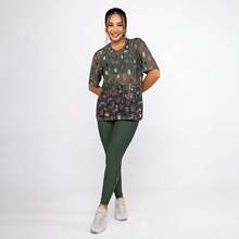 Women's Printed Tulle Blouse/Shirt, Lightweight And Stylish, Perfect For Layering, Fitness, And Modern Casual Looks. Oversized Shirt. - 冬日花園 - 查看 5