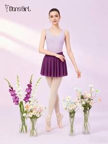 Váy ba lê DonsGirl 1 chiếc dành cho nữ, chất liệu vải lưới mềm mại, co giãn, dáng xòe dài đến giữa bắp chân, thiết kế eo khoét, phù hợp cho trang phục ba lê và cổ vũ mùa xuân. - Màu tím - Xem 8