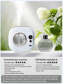 1 White Car Air Freshener Diffuser, Car Fragrance Accessories, Car Mounted Fragrance Machine With LED Atmosphere Light, Ultrasonic Atomization Car Mounted Air Purifier, Car Mounted Household Dual-Use, Mini Portable Wall Mounted, High Beauty USB Power Mute Operation, Necessary Car Supplies - White - View 16