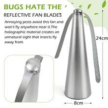 Fly Fan Mosquito Repellent Auto Fans Keep Bugs Flies Away From Food Fruits USB Black Silver Rose Gold White - Silver - View 3