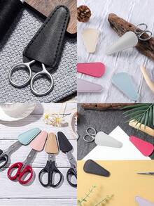 Sarung Pelindung Gunting - 7 Warna, Sarung Pelindung Gunting Kulit, Sarung Jahit Portabel, Sarung Pelindung Alat Kecantikan Pemangkas Alis, Tas Koleksi, Perlengkapan Alat Kuku untuk Rumah dan Salon Kuku - MultiWarna - View 11