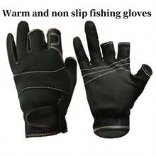 Fishing Fingerless 3 Fingers Cut Glove Leather Resistance Fishing Gloves Survival Camping Hiking Rescue Tool