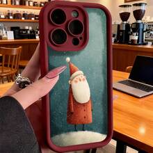 Funda de Teléfono Diseño de Santa Claus Navidad para iPhone 15 14 13 12 Pro Max y  Galaxy S24 S23 S22 S21 S20 Funda Protectora Regalo para Novio Novia Presente de Vacaciones - Negro - Ver 4