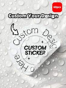 1-120pcs Personalized Labels - Customizable Stickers With Any Design, Logo, Text, Or Image. Commercial Logo Labels, Waterproof Stickers, And Custom Thank-You Labels. Suitable For Schools, Homes, Kitchens, Restaurants, Bathrooms, Living Rooms, Bedrooms, Offices, Tea Rooms, Etc. - White - View 51
