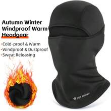 WEST BIKING 秋冬骑行面罩 防风保暖拉法帽 透气全脸骑行面罩 男女通用 弹性抓绒滑雪帽 - 黑色 - 查看 11