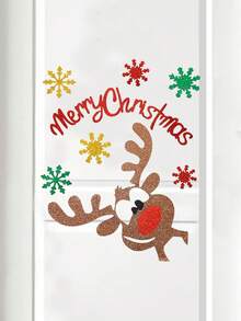 一套可爱的毛毡圣诞老人、雪人、驯鹿卡通门窗贴纸，可移除雪人贴花，生日、毕业、家居装饰、圣诞装饰、房间装饰、冬季圣诞装饰、圣诞家居礼物、圣诞装饰的最佳礼物