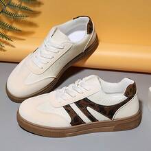 New Soft Bottom Lightweight Sneakers, Super Soft Running Shoes, Leather Upper, Versatile Women Shoes - Beige - View 9