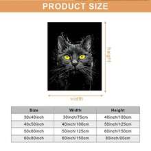 1 Black Cat Eye Flannel Blanket - Soft And Comfortable All-Season Luxury Bedspread With A Glossy Black And Gold Tabby Cat Print. Lightweight And Warm, Suitable For Sofas, Beds, And Travel. The - 白色 - 查看 8