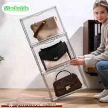 Lifevilion Clear Acrylic Handbag Display Case | Dustproof Stackable Purse Organizer For Luxury Bags, Premium Quality & Transparent Design, Ideal For Fashion Retail & Collection Display - Trong sáng - Xem 5