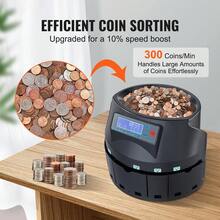 USD Coin Counter & Coin Sorters With LCD Display, Coin Sorter Machine For USD Coin 1￠ 5￠ 10￠ 25￠ $1, Sorts Up To 300 Coins/Min, Change Counter Holds 2000 Coins Included 5 Coin Bins & 5 Tubes - 300 Coins/min - View 2