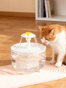 1pc 50.72oz USB Powered Automatic Pet Water Fountain, Silent Operation, Easy Clean Design, Suitable For Cats & Small Pets, No Battery Required (Adapter Not Included), Random Color Water Pump - 1.4L - View 5