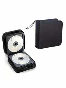 1 pezzo Borsa portatile per CD/DVD da 80 dischi, custodia per il trasporto di supporti, organizer per dischi Blu-Ray, borsa, portadischi in pelle nera stile portafoglio, borsa per conservare CD in auto, custodia protettiva, custodia rigida per DVD ad alta capacità, scatola/organizer portatile per dischi con cerniera, adatta per auto, casa e viaggio - Multicolore - Visualizzare 11