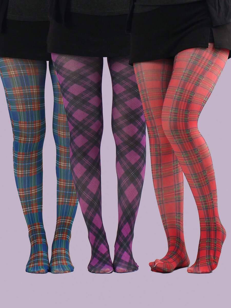 1 Pair Printed Tights/Pantyhose, Fashionable And High-End, Highly Elastic And Comfortable, Suitable For Daily Wear, Fashion Items, And Couples Gifts - Multicolor - View 1