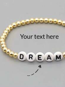 1pc Personalized Name, Letter, Text, Girls' Christmas Theme Polymer Clay & Pearl Beaded Bracelet, Cute Christmas Tree & Santa Claus Pendant, Multifunctional Cartoon Handmade Accessory, Ideal Holiday Gift - Multicolor - View 8