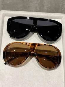 2副女士塑料框经典优雅美学辣妹风闺蜜风永不过时的时尚眼镜，适合街拍、热带海滩度假等场合，适合所有脸型。