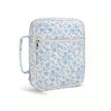 1pc Quilted Cotton Large Capacity Handbag, Book/Document Storage Organizer, Student Portable Carry Bag - Multicolor - View 9