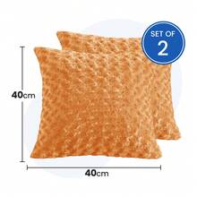 YSTYLE Sofakissenbezüge, 2er-Set, weiche Plüsch-Sofakissenbezüge, moderne und elegante dekorative Sofakissenbezüge, strapazierfähig für Wohnzimmer und Schlafzimmer - Orange - Übersicht 2