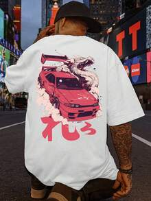 Loose-Fitting, Oversized Printed T-Shirt, Luxurious And Casual Style, Round Neck Blouse, Premium Comfortable Knit Fabric. - trắng - Xem 1