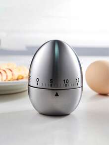 2个/1个创意厨房机械计时器，不锈钢蛋形/苹果形计时器，60分钟，学生烘焙烹饪提醒器 - 彩色 - 查看 2