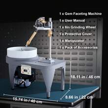 Gem Faceting Machine, 2800RPM Jade Grinding Polishing Machine, 110V 180W Rock Polisher Jewel Angle Polisher, With Faceted Manipulator And 1 Bag Of Triangle Abrasive For Jewelry Polisher - 2800RPM - View 7