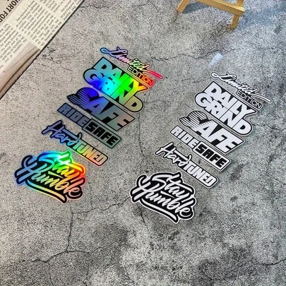 6 件套 JDM 摩托车贴纸，自粘防水防晒贴花，适用于前盖、油箱、赛车头盔、踏板车车身 - 划痕遮盖贴和装饰贴膜