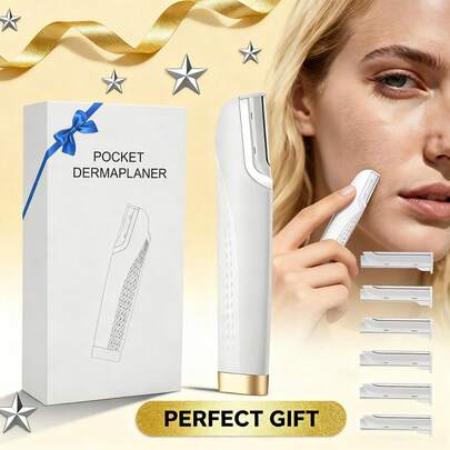 Hailicare 小巧便携三速电动修眉器，配6个替换刀头，自动加墨，刀头更换指示灯，圣诞节实用礼物，送给女孩的理想之选