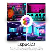 LUCASA Kit Rollo Tira Led Rgb 2835 5m 12v Mando A Distancia Luces LED 5M, Tira LED RGB 2835 Inteligentes, Luz LED Sincronizar con Music, Control Remoto IR de 44 Teclas , para Cuarto, Bar, Fiesta, DecoracióN de Interior - 2835 LED - Ver 5