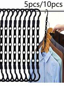 1/5/10 Piezas Juego de Perchas Creativas Resistentes al Viento - Perchas Giratorias y Plegables Multifuncionales de Plástico PP con 5 Agujeros, Adecuadas para Dormitorio/Armario de Dormitorio - Multicolor - Ver 9