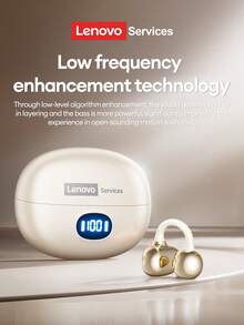 Lenovo LES-103 Bluetooth Earphones, Ear-Clip Style, Bluetooth 6.0, ENC Call Noise Cancellation, Super Long Battery Life, LED Display, Surround Sound, Directional Audio, Wireless Earphones Compatible With Smartphones & Computers - màu đen - Xem 8