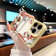 Funda para móvil con adorables gatitos y estampado de fresas. Compatible con teléfonos ,  17,  16 Pro Max,  15 Pro Max,  13 y  12. Fabricada en TPU para una protección eficaz contra golpes y caídas. Un regalo perfecto para familiares, amigos, seres queridos, parejas y para Navidad. - Amarillo - Ver 6