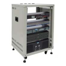 Futchoy 15U Audio Rack, Audio Rack With Feet & Wheels, Rolling Studio Rack Case - Grey - View 8