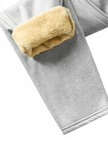 1 chiếc quần dài nam dày dặn chất liệu nỉ, thích hợp cho hoạt động ngoài trời, leo núi, thể thao, dáng ống thẳng, mùa thu/đông. - Màu Xám nhạt - Xem 2