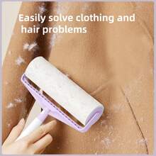 Rolo Removedor de Pelos de Animais de Estimação, Escova de Pelos Adesiva Substituível para Roupas, Roupa de Cama, Cabelo