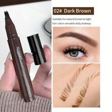 1pc 4D Liquid Eyebrow Pencil With Multi-Prong Tip, Smudge-Proof, Long-Lasting, Quick Drying, Available In Dark Brown, Ash Brown, Black, Light Brown - Multicolor - View 15