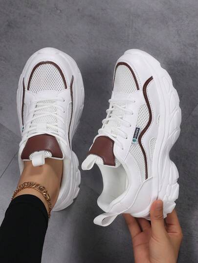 Trending Chunky Sneakers 2025, Ins Viral, Platform, Student, Versatile, Lightweight, Soft Sole, High-End Sneakers