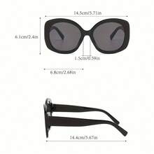 1 Oversized Retro Women's Fashion Glasses - Thick Frame Large Frame Retro Glasses Leopard Print Brown - Slimming And Face-Modifying Female Cat-Eye  Glasses - 棕色 - 查看 4