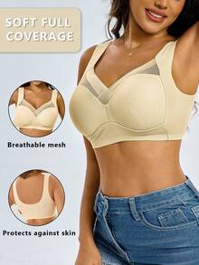 5pcs Seamless Wireless Bras For Women Removable Padding For Shape, Adjustable Wide Bands & Back Closure Friendly For Big Busts, Cool-Touch, Underwear Women Silky, Lightweight - Nhiều màu - Xem 6