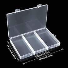 Naler Caja Organizadora de Plástico Transparente para Almacenamiento de Joyería Bisutería Cuentas Aretes Muestrario de Uñas, 3 Rejillas(default) - Multicolor - Ver 4