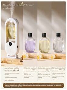 1 pieza Difusor de aroma automático y difusor de aceites esenciales, ambientador eléctrico para el hogar, montado en la pared/sobre la mesa, con luz nocturna de color, 5 modos de funcionamiento, adecuado para dormitorio, oficina, habitación de mascotas, decoración del hogar, eliminación de olores en el baño, gran regalo para mujeres. 6 aceites esenciales con fragancias disponibles (p. ej. lavanda, jazmín, Shangri-La, lirio, gardenia, etc.) - Blanco - Ver 28