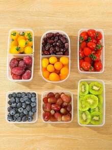 1pc/Transparent Plastic Compartment Storage Box, Refrigerator Storage Box, Fruit And Vegetable Preservative Box, Double-Lid Portable Lunch Box, Food Storage Container, Household Kitchen Utensil, Suitable For Summer Picnics, Home, Office, School, Student Dormitory Use, Kitchen Storage, Refrigerator Storage Box, Food Storage, Snack Box, Spice Box, Picnic Box, Meal Prep, Home Decoration.