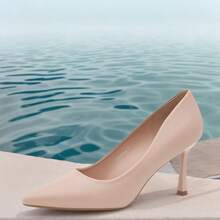 Women's – Closed Toe High Heels, Classic Pointed Toe Dress Shoes For Wedding, Office, Party & Work | Comfortable Formal HeelsHerstyle 3 Inch Stiletto Pumps For - 米色 - 查看 3