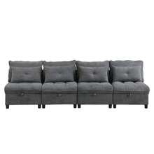 Sofas & Couches - Antique Gray + Foam + 4 Seat + Chenille - View 5