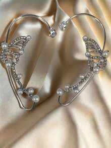 1 Pair Shiny Butterfly Wing Clip-On Earrings - Lightweight Fairy-Style Accessory, Suitable For Parties, Cosplay, Daily Wear And Elf-Themed Events, Party Decoration, Fantasy Earrings, Handmade Jewelry, Ideal Holiday Gift - Multicolor 1 - View 10