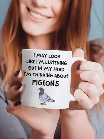 Taza de cerámica de 11 onzas - Utensilio de bebida duradero, un regalo perfecto para los amantes de las palomas, adecuado para contener bebidas calientes o frías - Adecuado para cualquier ocasión. Aislado, apto para microondas, reutilizable, apto para té, jugo y café - Lavar a mano solamente. Diseño novedoso, perfecto como regalo de Navidad, Halloween, Día de la Independencia, graduación, accesorio de bar de café, Acción de Gracias, cumpleaños y Día de San Valentín. Botella de agua divertida, taza decorativa.