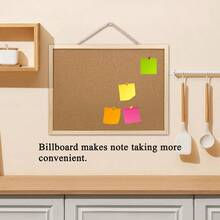 GDMINLO Cork Board Bulletin Board 15.7"X 11.81" Pin Boards For Walls Oak Wood Finish Frame Wall Mounted Cork Board For Office Home And School Pins Eye Bolts Gaskets Screws - 15.7*11.81 - 查看 6