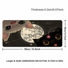 1 pezzo Grande tappetino per mouse da gioco e tastiera - Gatti carini, base in gomma antiscivolo, bordi cuciti - Tappetino da scrivania per PC, ufficio, casa - Regalo perfetto per amanti dei gatti e giocatori, tappetino per gatti, area di lavoro in ufficio - Multicolore - Visualizzare 13